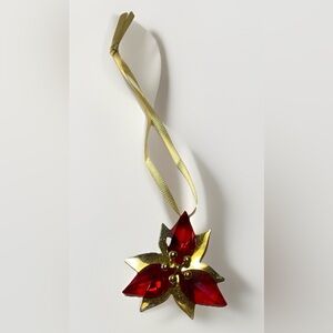 Swarovski Poinsettia Ornament Gold Tone #5064281